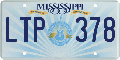 MS license plate LTP378