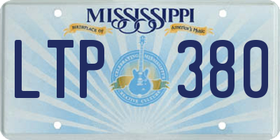MS license plate LTP380