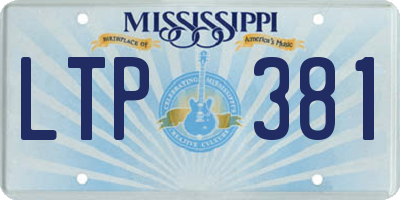 MS license plate LTP381
