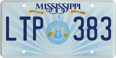 MS license plate LTP383