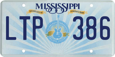 MS license plate LTP386