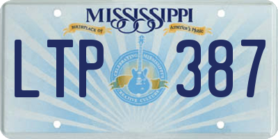 MS license plate LTP387
