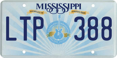 MS license plate LTP388