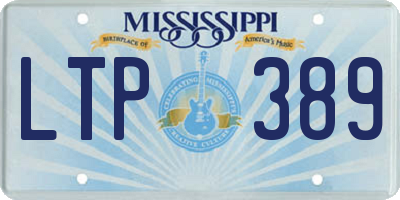 MS license plate LTP389