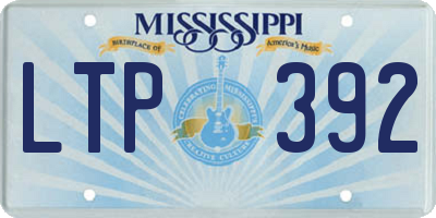 MS license plate LTP392