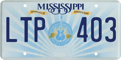 MS license plate LTP403