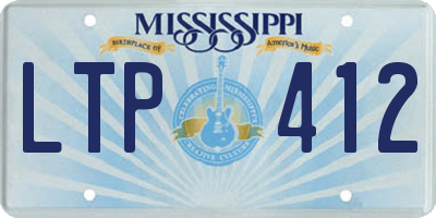 MS license plate LTP412