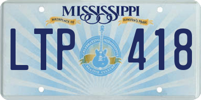 MS license plate LTP418