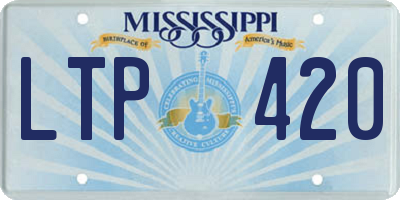 MS license plate LTP420