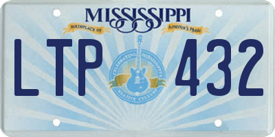 MS license plate LTP432