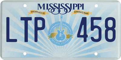 MS license plate LTP458