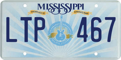MS license plate LTP467
