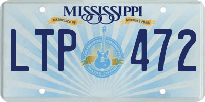 MS license plate LTP472