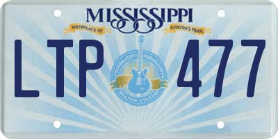 MS license plate LTP477