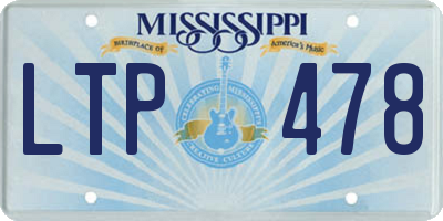 MS license plate LTP478