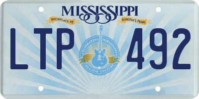 MS license plate LTP492