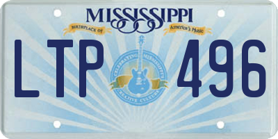 MS license plate LTP496