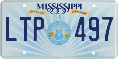 MS license plate LTP497