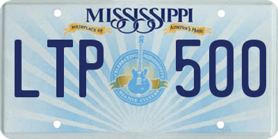MS license plate LTP500