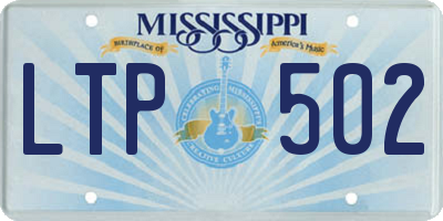 MS license plate LTP502