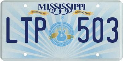 MS license plate LTP503