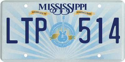 MS license plate LTP514