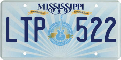 MS license plate LTP522