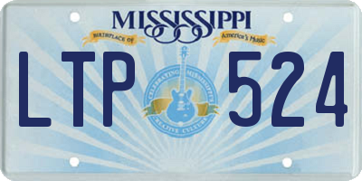 MS license plate LTP524