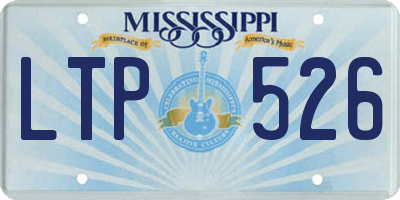 MS license plate LTP526