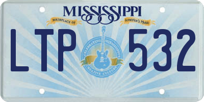 MS license plate LTP532