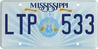 MS license plate LTP533