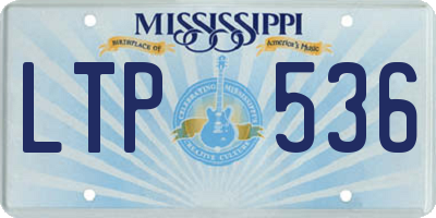MS license plate LTP536
