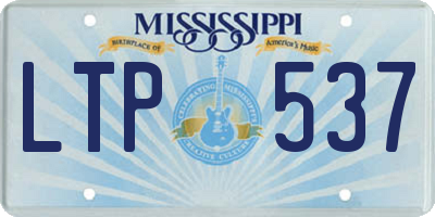 MS license plate LTP537