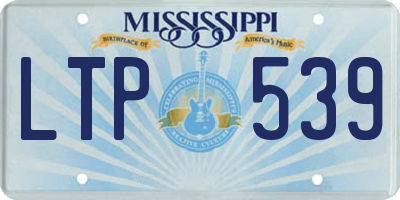 MS license plate LTP539
