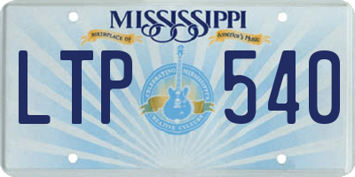 MS license plate LTP540