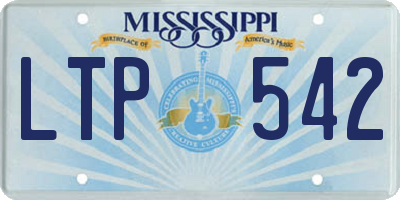 MS license plate LTP542