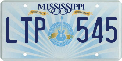 MS license plate LTP545