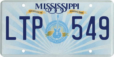 MS license plate LTP549