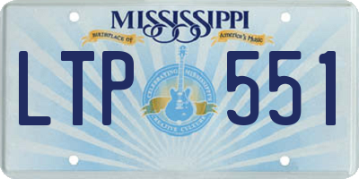 MS license plate LTP551