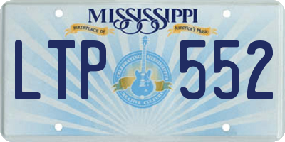 MS license plate LTP552