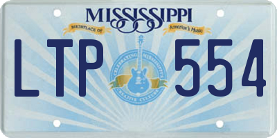 MS license plate LTP554
