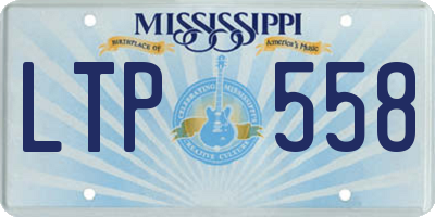 MS license plate LTP558