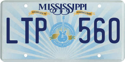 MS license plate LTP560
