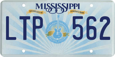 MS license plate LTP562