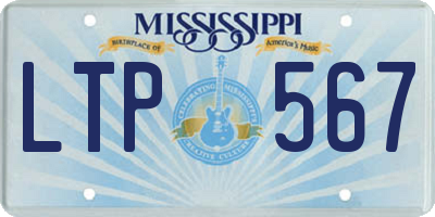 MS license plate LTP567