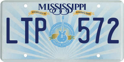 MS license plate LTP572