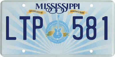MS license plate LTP581