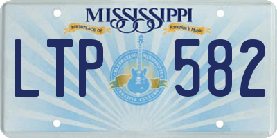MS license plate LTP582
