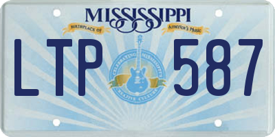 MS license plate LTP587