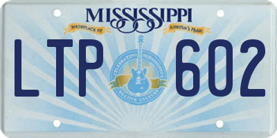 MS license plate LTP602